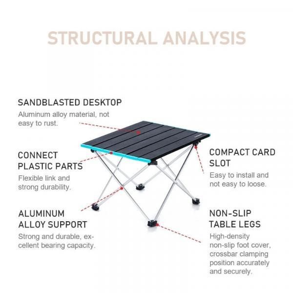 Naturehike Alüminyum Katlanır Kamp Masası - Görsel 9