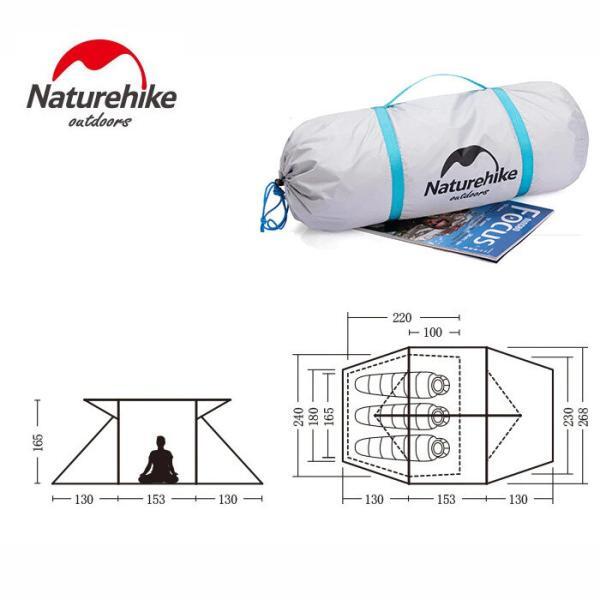 Naturehike Glee 3 Çadır - Geniş Çadır Gümüş Kumaş - Görsel 11