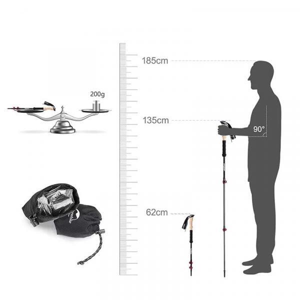 Naturehike Karbon Fiber Trekking Batonu 2'li Set - Görsel 8