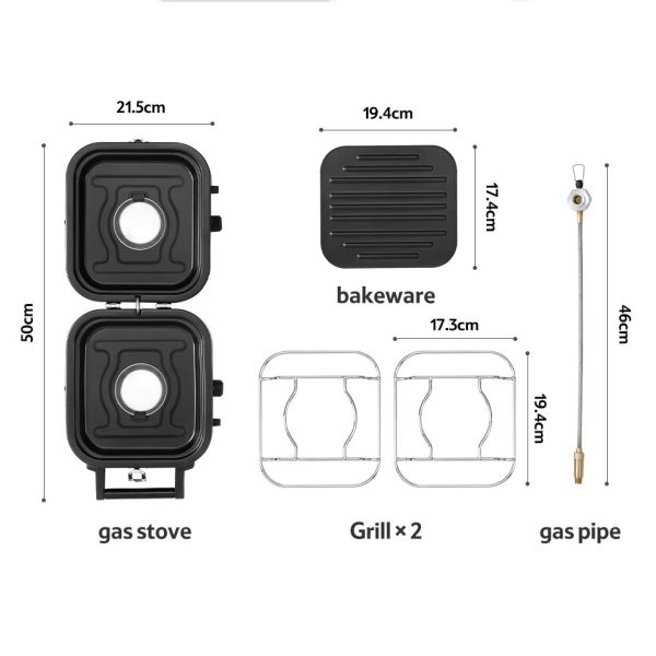 Naturehike Glamping İkili Ocak + Izgara Katlanır Portatif - Görsel 9