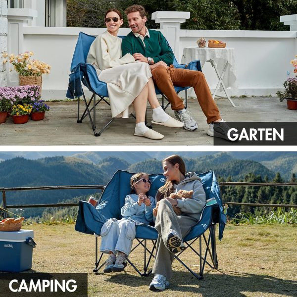 Çift Kişilik Kamp Sandalyesi Sünger Destekli Komfort - Görsel 3