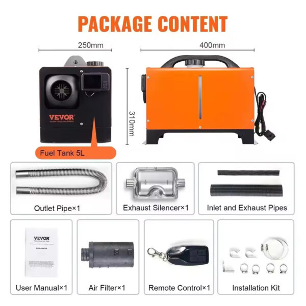 Vevor 8KW Çanta Tipi Portatif Dizel Isıtıcı - Termostatlı - Görsel 11