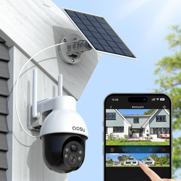 AOSU Tekne Karavan Güneş Enerjili Kablosuz Güvenlik Kamerası - Görsel 4