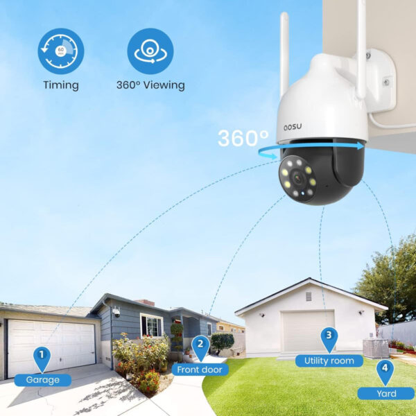 AOSU Tekne Karavan Güneş Enerjili Kablosuz Güvenlik Kamerası - Görsel 2