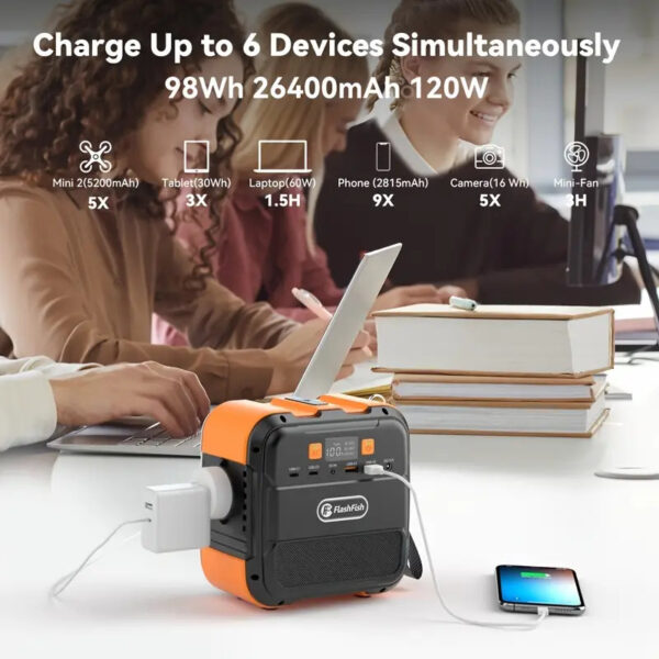 FlashFish Taşınabilir Solar Güç Kaynağı 120W - Görsel 3