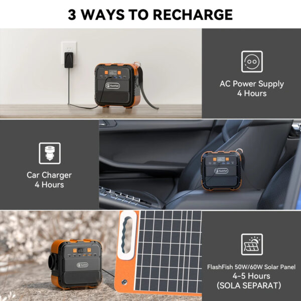 FlashFish Taşınabilir Solar Güç Kaynağı 120W - Görsel 6