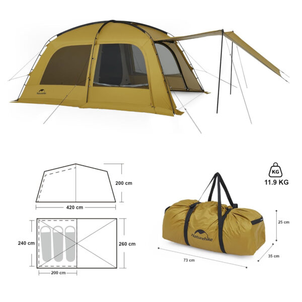 Naturehike Dune 10.9 Çadır - Glamping Termal Çadır - Görsel 9