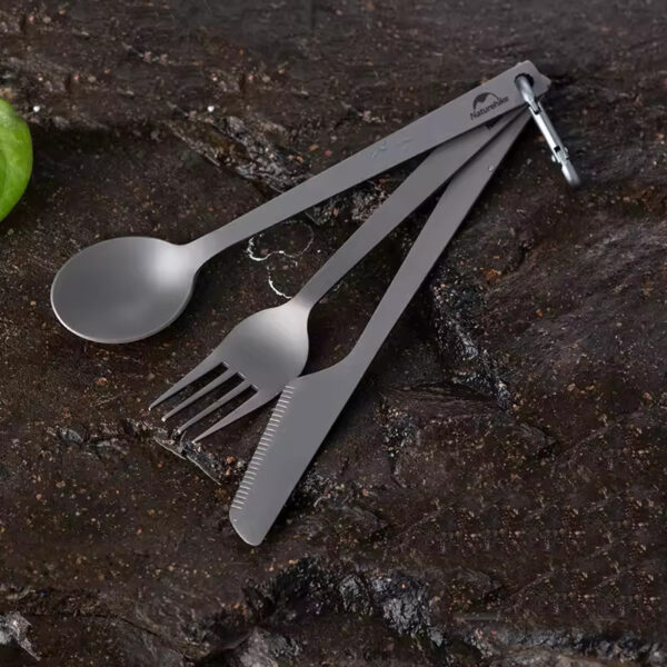 Naturehike Titanyum Çatal Bıçak Kaşık Yemek Seti - Görsel 6