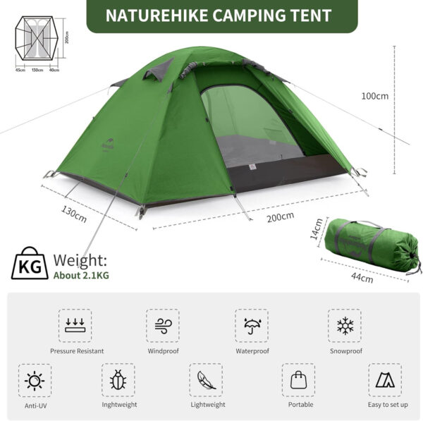 Naturehike Sky Pro 2 - Çift Kişilik Çadır Yeşil - Görsel 11