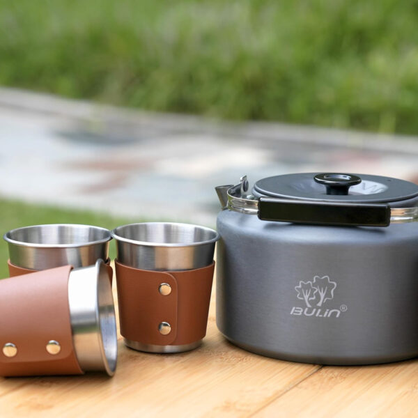 Bulin Büyük Kamp Çaydanlığı Seti + 4'lü Bardak - Görsel 2