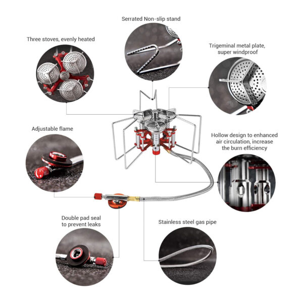 Bulin Spider Kamp Ocağı - 5800W Güçlü Kamp Ocağı - Görsel 7