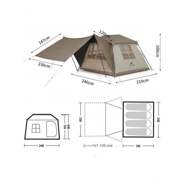 Naturehike Village 5.0 2. Nesil Otomatik Glamping Çadır - Görsel 8