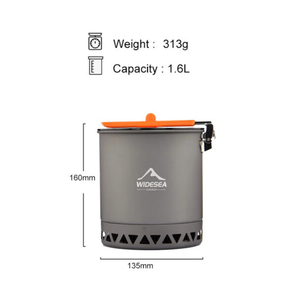 Widesea Camping Pot 1.6 L - Hızlı Pişirme Özellikli - Görsel 2