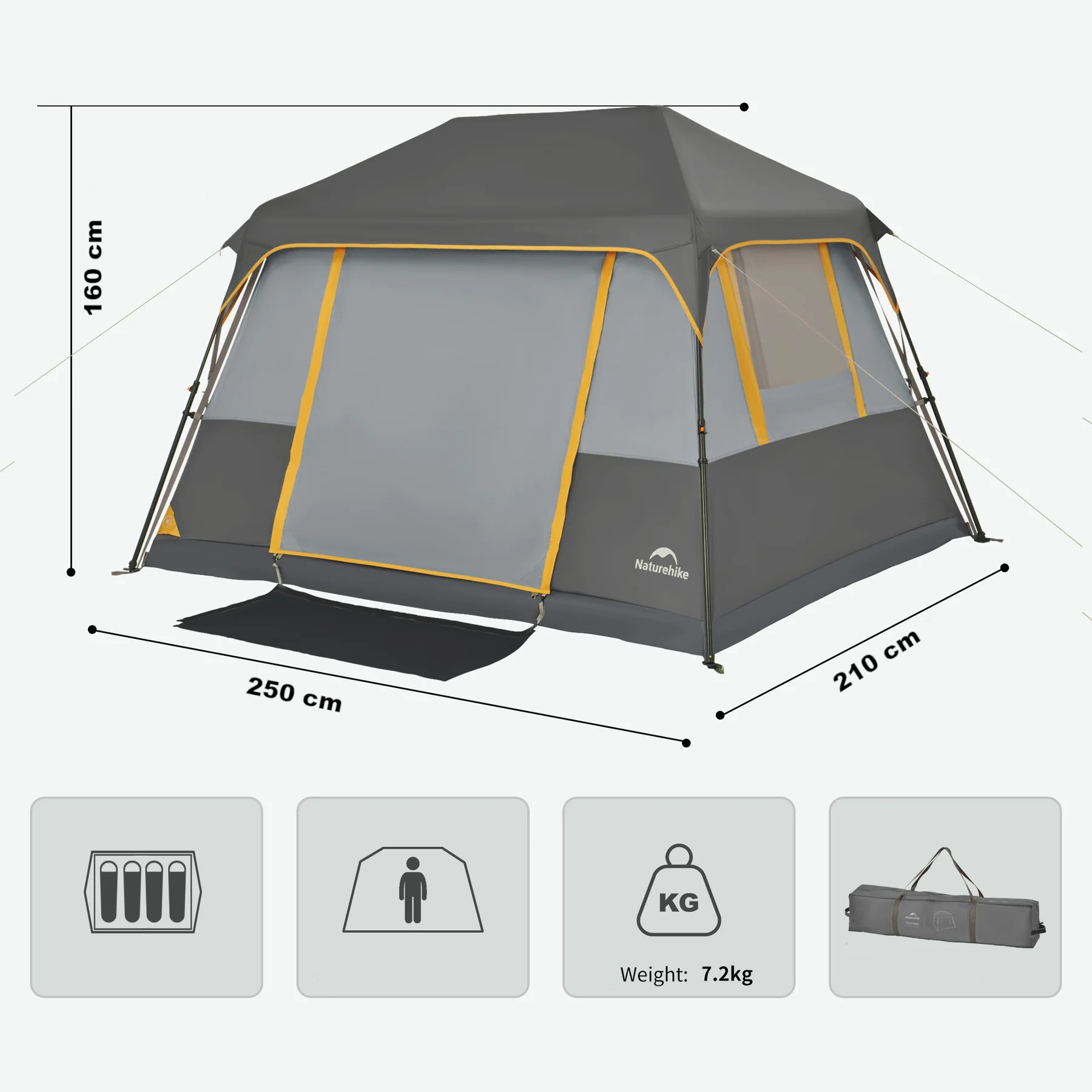 Naturehike Cape 5.2 Otomatik Glamping Çadır - Görsel 8