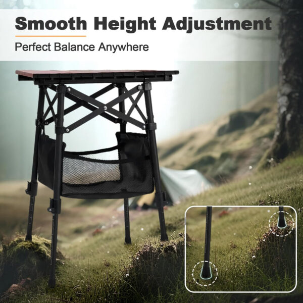 Yüksekliği Ayarlanabilir Katlanır Mini Kamp Masası - Görsel 4