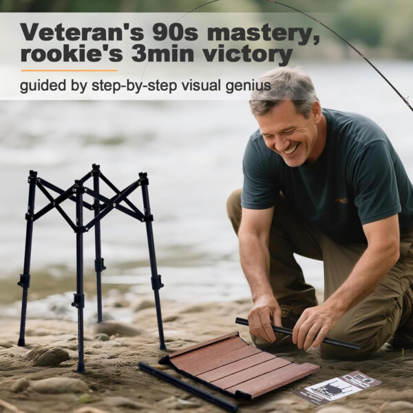 Yüksekliği Ayarlanabilir Katlanır Mini Kamp Masası - Görsel 5