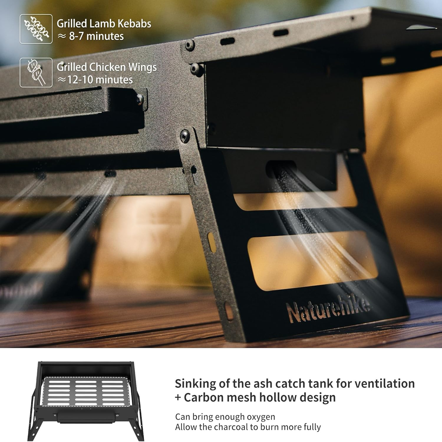 Naturehike Katlanır Mini Mangal Ultra Hafif BBQ - Görsel 5