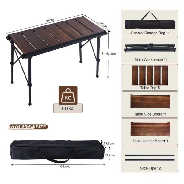 Peakhike IGT Katlanır Kamp Masası - Yüksekliği Ayarlanabilir - Görsel 10