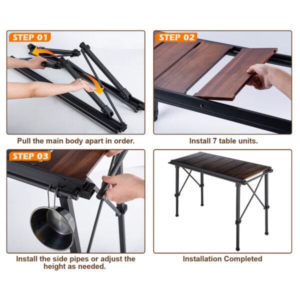 Peakhike IGT Katlanır Kamp Masası - Yüksekliği Ayarlanabilir - Görsel 8