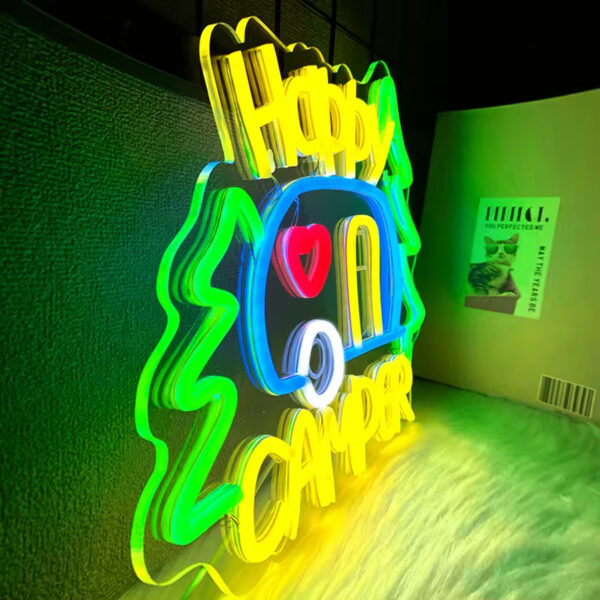 Peakhike Happy Camper Dekorasyon Neon Lamba - Görsel 5