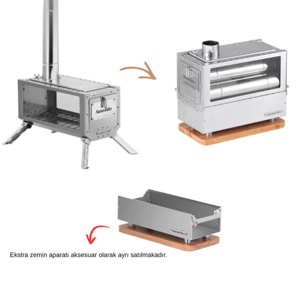 Naturehike Glamping Kamp Sobası - Paslanmaz Çelik - Görsel 7