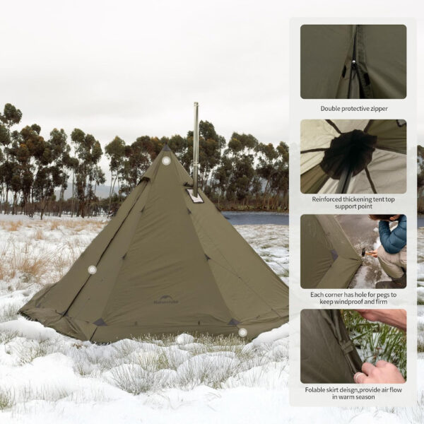 Naturehike Ranch Fire 6 Piramid Termal Çadır - Görsel 3
