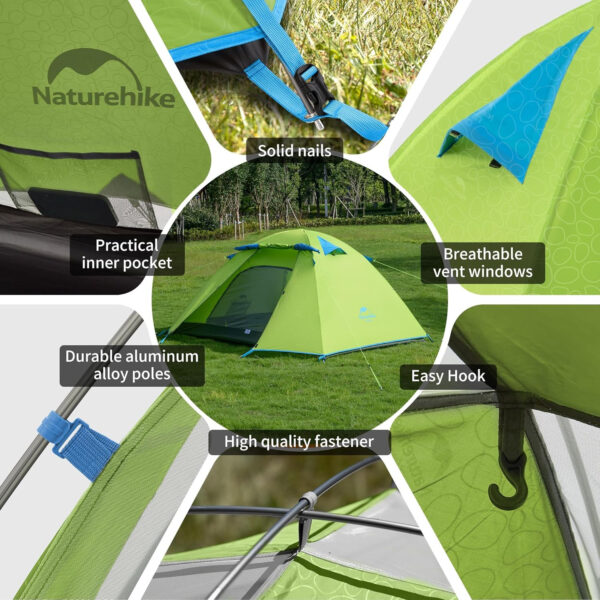 Naturehike Sky Pro 3 - Üç Kişilik Çadır Yeşil - Görsel 6