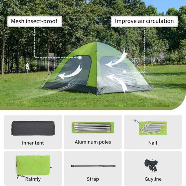 Naturehike Sky Pro 3 - Üç Kişilik Çadır Yeşil - Görsel 5