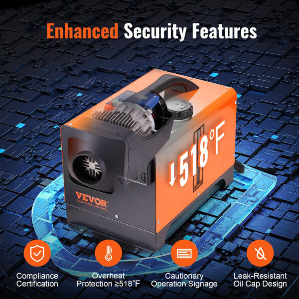 Vevor 8KW Çanta Tipi Portatif Dizel Isıtıcı - Termostatlı - Görsel 6