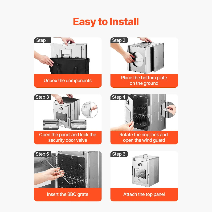 Vevor Katlanabilir Kamp Fırını - Paslanmaz Çelik - Görsel 6