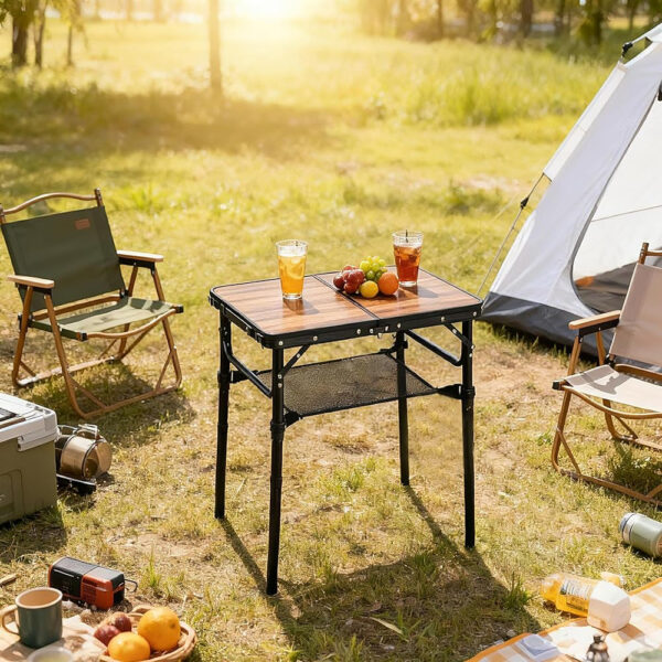 Yüksekliği Ayarlanabilir Mini Katlanır Kamp Masası - Görsel 2