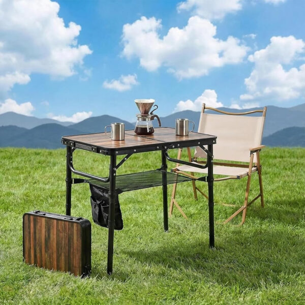 Yüksekliği Ayarlanabilir Mini Katlanır Kamp Masası - Görsel 3