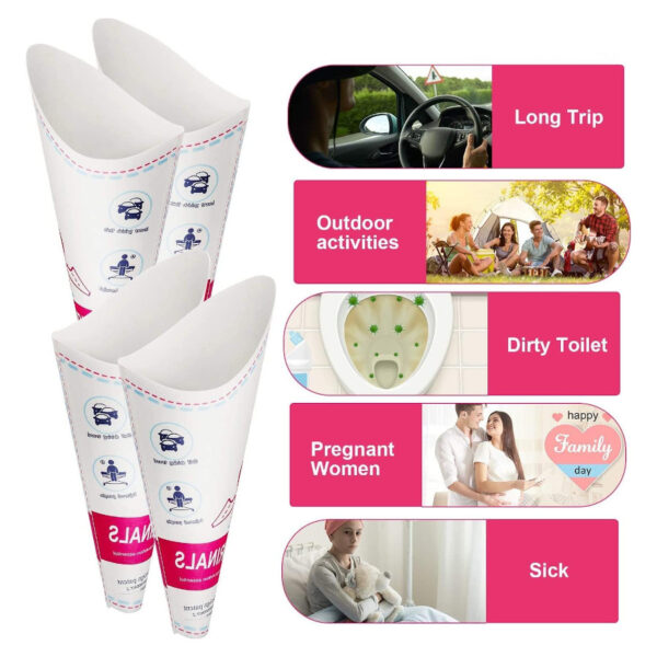 Kadınlar İçin Ayakta Tuvalet Aparatı 10 Adet - Tek Kullanımlık - Görsel 2