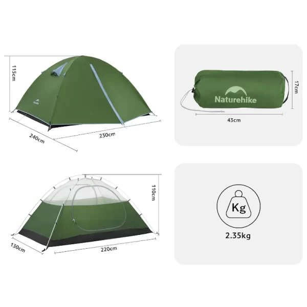 Naturehike Bleik 2 Kişilik Çadır - 4 Mevsim - Görsel 8