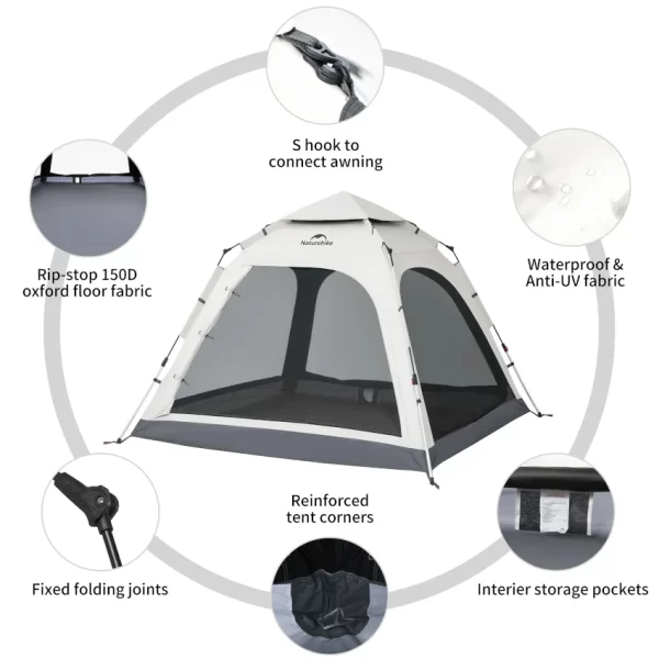 Naturehike Ango Plus 3 Kişilik Otomatik Çadır - Görsel 7