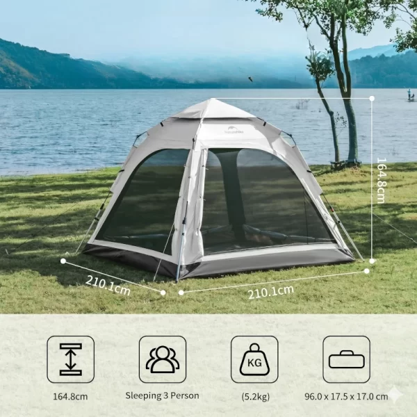 Naturehike Ango Plus 3 Kişilik Otomatik Çadır - Görsel 6