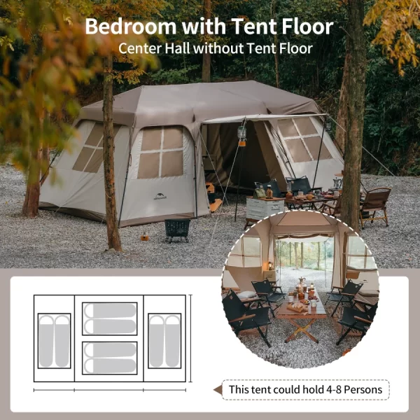 Naturehike Village 17 Glamping Çadır İki Odalı - 4 Mevsim - Görsel 7