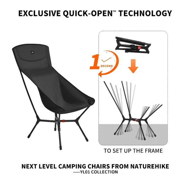 Naturehike Katlanır Kamp Sandalyesi Otomatik Kurulum - Görsel 7