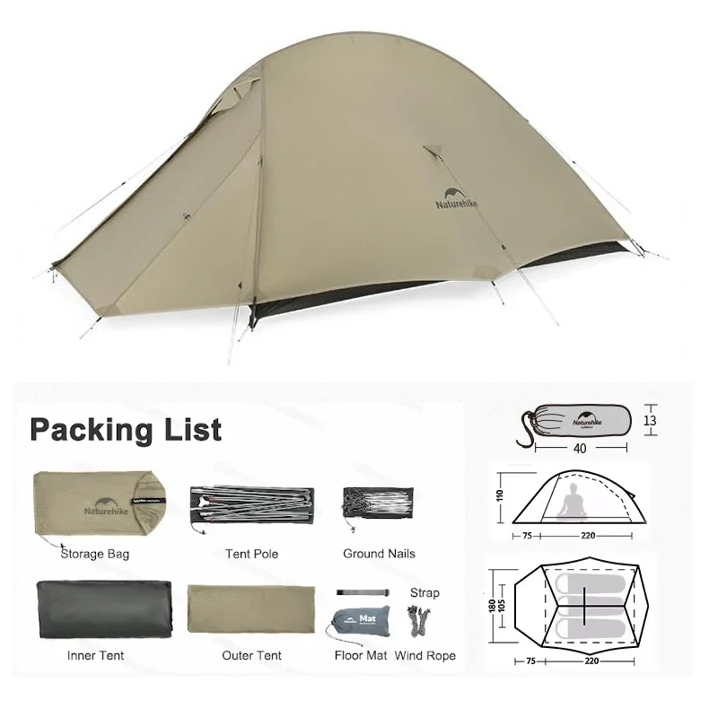 Naturehike Cloud Up Pro 3 Kişilik Çadır - 4 Mevsim - Görsel 8